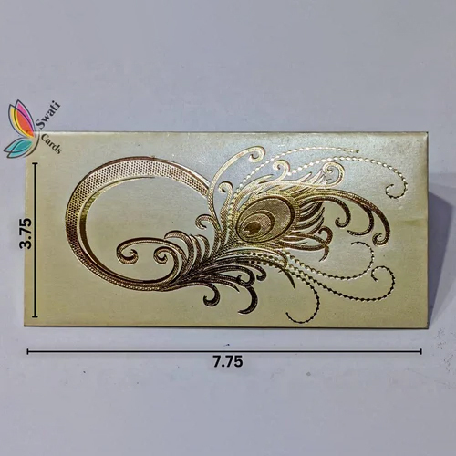 Kraft Paper Peacock Feather Theme Cash Envelope