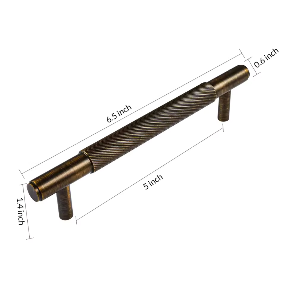 Halcyon Knurled Cabinet Handle | Kitchen Cabinet Handle | Drawer Handle | Wardrobe Handle - Color: Matte Gold