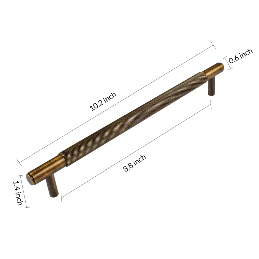 Halcyon Knurled Cabinet Handle | Kitchen Cabinet Handle | Drawer Handle | Wardrobe Handle - Color: Matte Gold