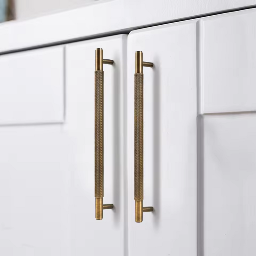 Halcyon Knurled Cabinet Handle | Kitchen Cabinet Handle | Drawer Handle | Wardrobe Handle - Color: Matte Gold