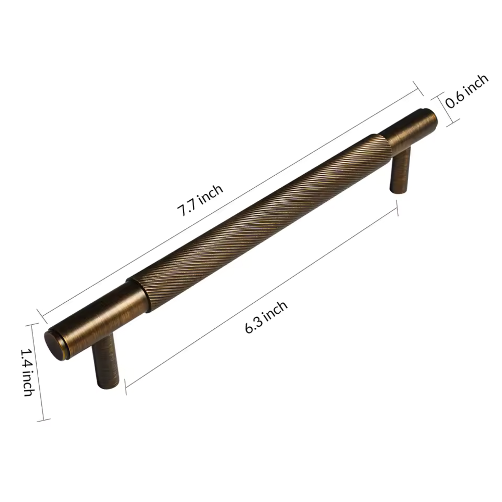 Halcyon Knurled Cabinet Handle | Kitchen Cabinet Handle | Drawer Handle | Wardrobe Handle - Color: Matte Gold