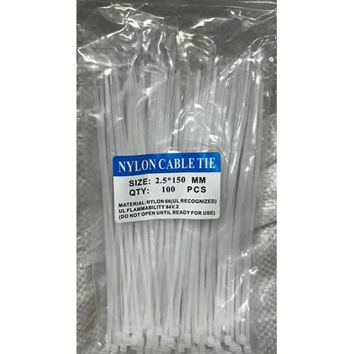 2.5X150 Mm Nylon Cable Tie - Color: White