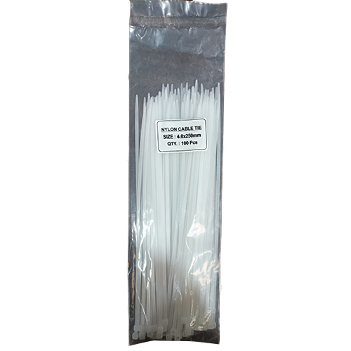 4X250 Mm Nylon Cable Tie - Color: White