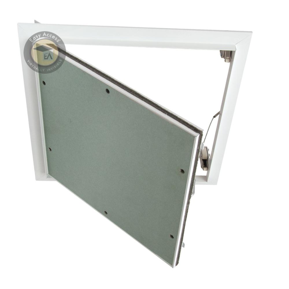 Aluminum Ceiling Hatch With Safety Features Gypsum Board Infill, Flush Mount Design Push Catch Mechanism & Safety Cable Non Fire Rated, Lightweight, Durable Panel For Easy Ceiling Access - Size: 300x300mm