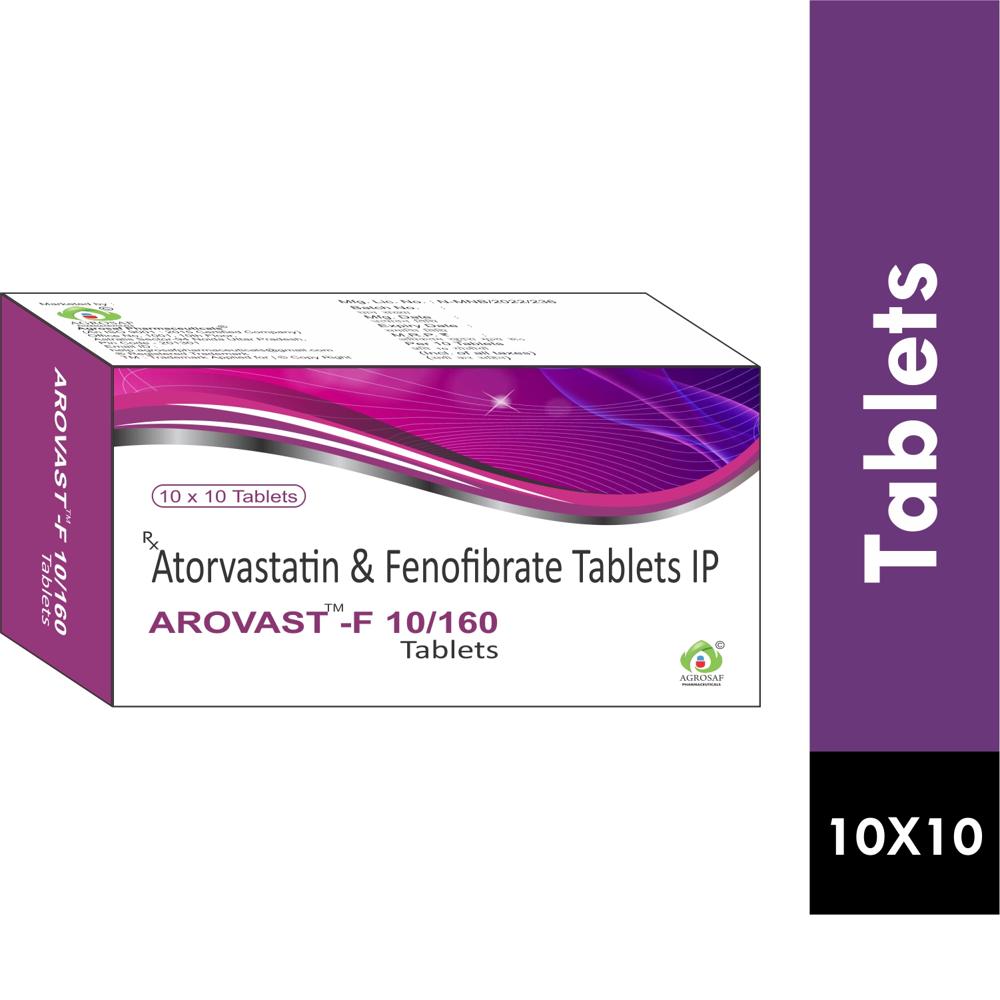AROVAST F 10/160  TABLET - Atorvastatin (10mg) + Fenofibrate (160mg)