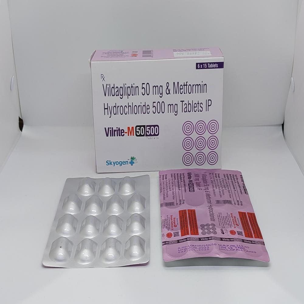 Vildagliptin 50Mg And Metformin HCL 500Mg Tablets