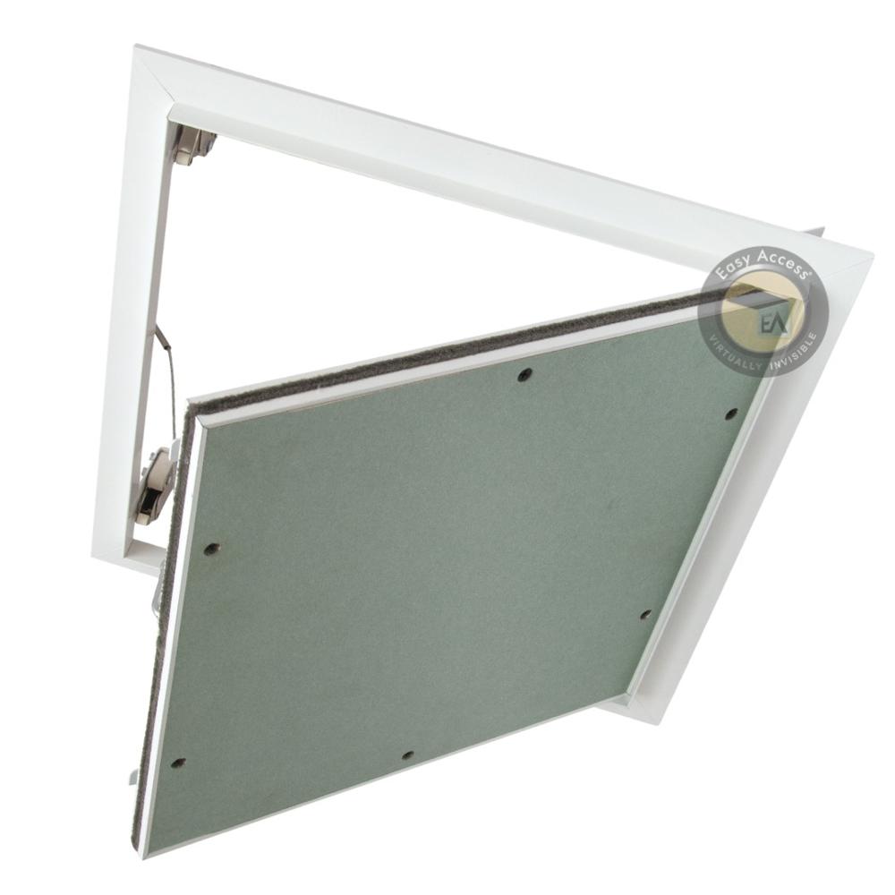 Ceiling Access Door Concealed Design With Aluminum Frame & Gypsum Board Flush Mount, Push Catch Mechanism Non Fire Rated, Lightweight & Durable Panel For Seamless Ceiling Access - Size: 600x600