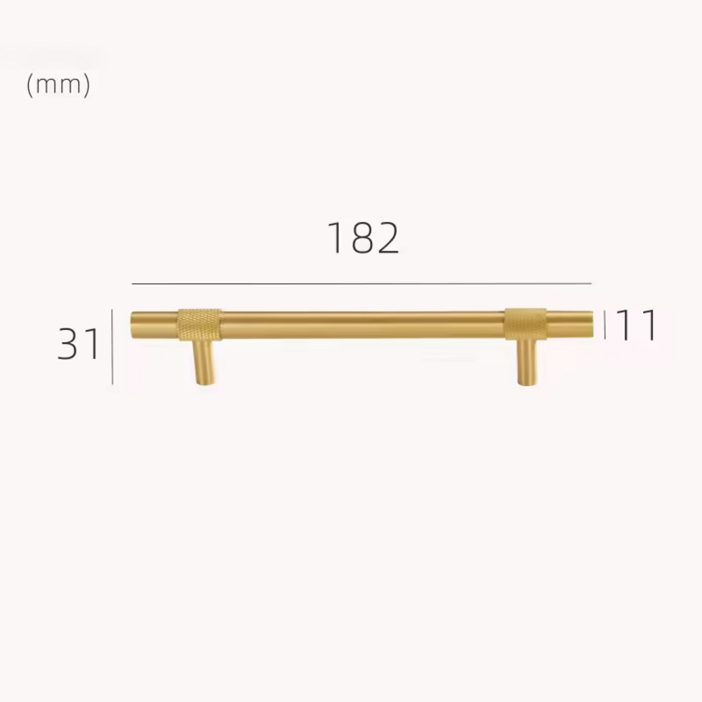 Canyon Knurled Cabinet Handle | Drawer Handle | Wardrobe Handle | Modern Dresser Handle | Cupboard Handle | Closet Handle | Bathroom Handle | Kitchen Handle | Checkered Handle - Color: Matte Gold