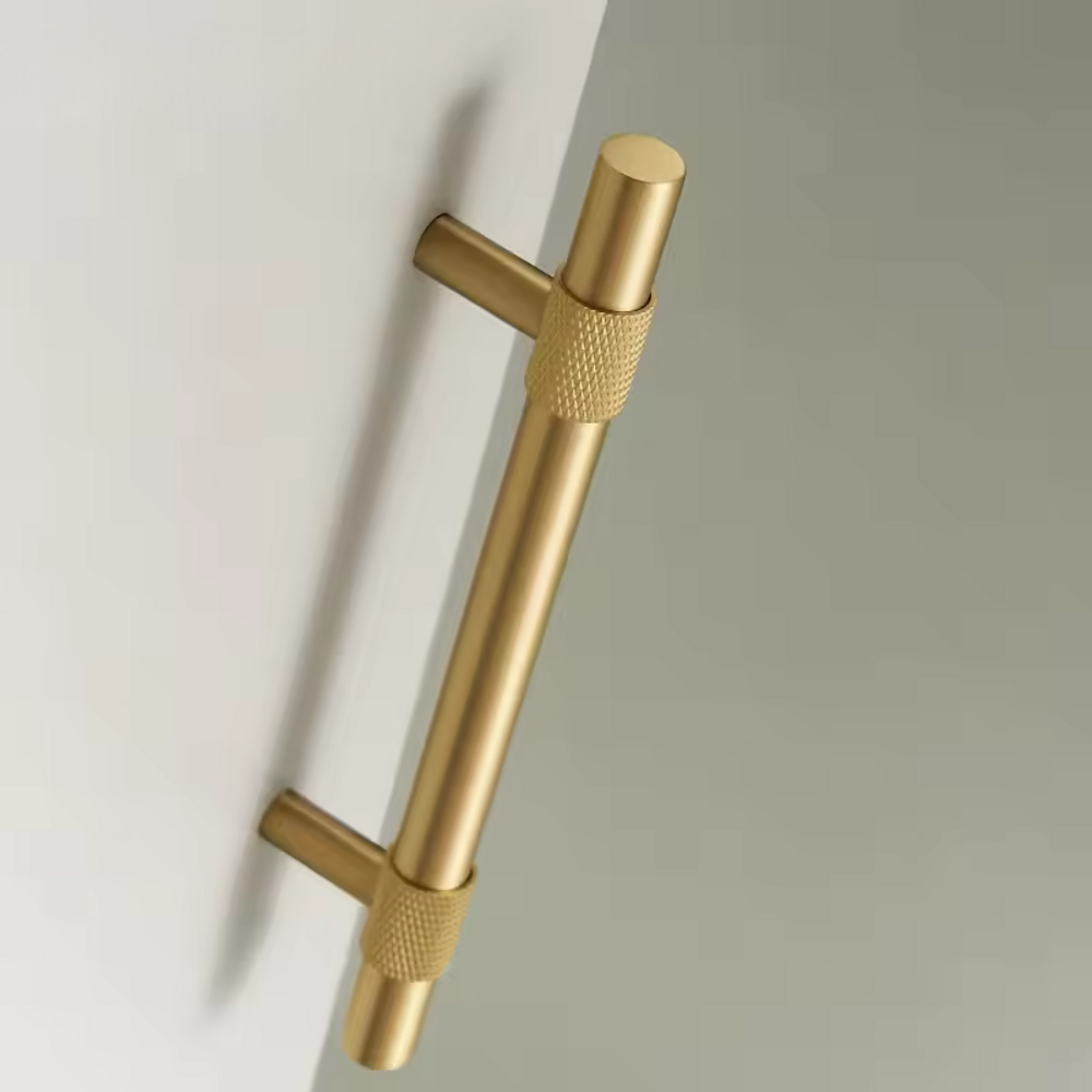 Canyon Knurled Cabinet Handle | Drawer Handle | Wardrobe Handle | Modern Dresser Handle | Cupboard Handle | Closet Handle | Bathroom Handle | Kitchen Handle | Checkered Handle - Color: Matte Gold