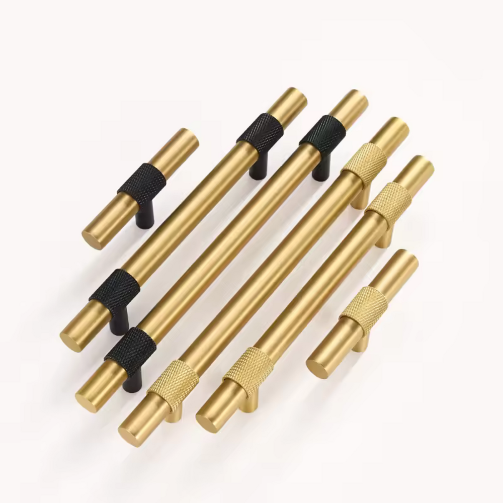 Canyon Knurled Cabinet Handle | Drawer Handle | Wardrobe Handle | Modern Dresser Handle | Cupboard Handle | Closet Handle | Bathroom Handle | Kitchen Handle | Checkered Handle - Color: Matte Gold