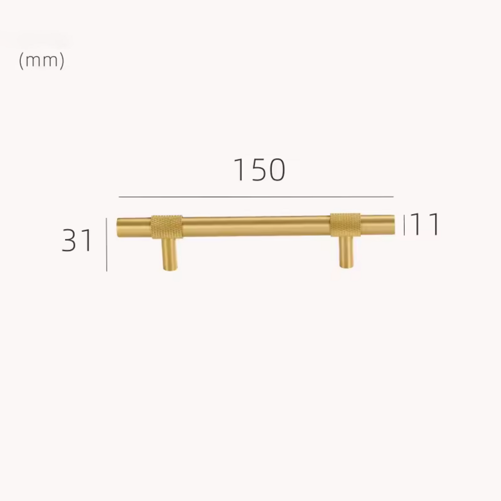 Canyon Knurled Cabinet Handle | Drawer Handle | Wardrobe Handle | Modern Dresser Handle | Cupboard Handle | Closet Handle | Bathroom Handle | Kitchen Handle | Checkered Handle - Color: Matte Gold