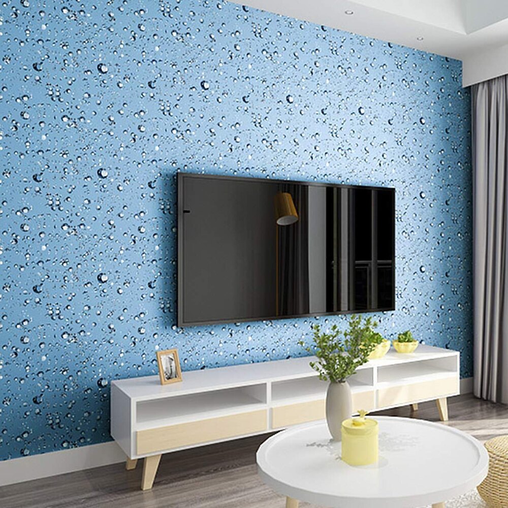 Waterdrop Design Pvc Self Adhesive Wallpaper - 45x500 Cm | Modern, Waterproof, Easy To Install, Self-adhesive For Quick Wall Decor Upgrade