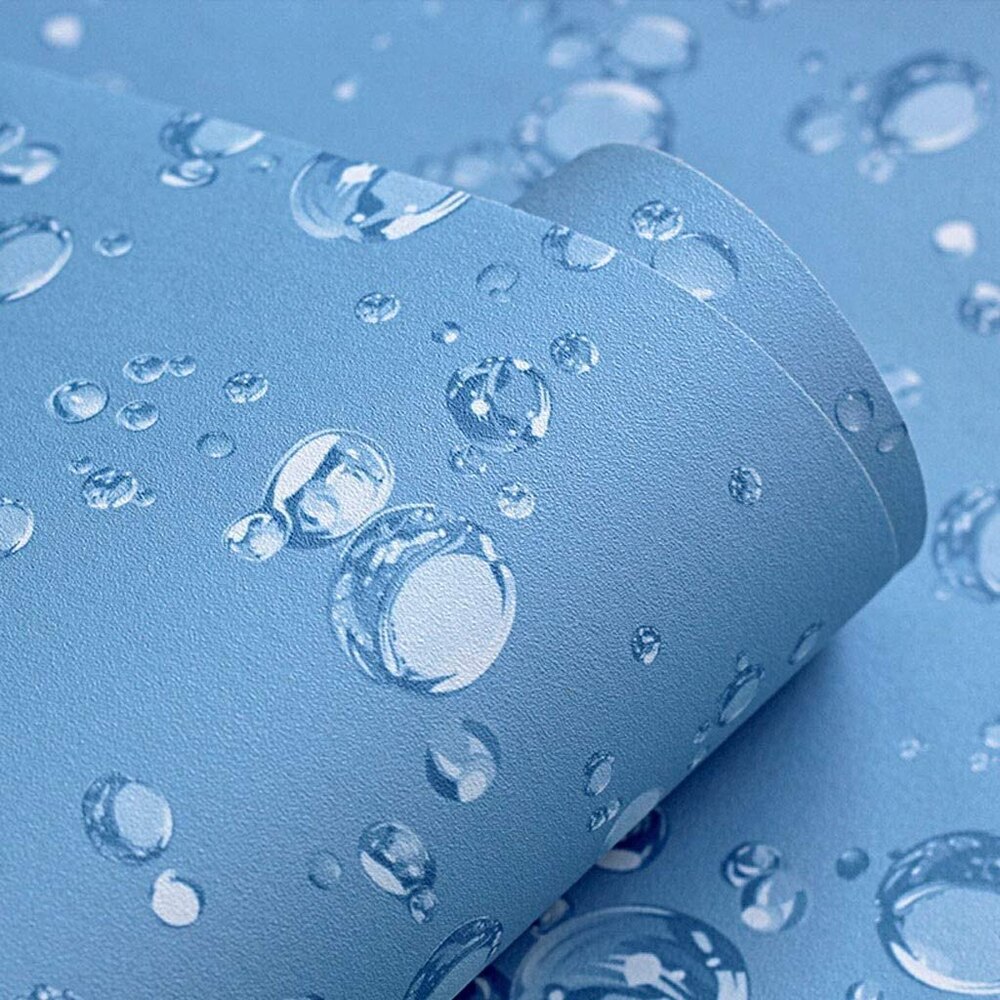 Waterdrop Design Pvc Self Adhesive Wallpaper - 45x500 Cm | Modern, Waterproof, Easy To Install, Self-adhesive For Quick Wall Decor Upgrade