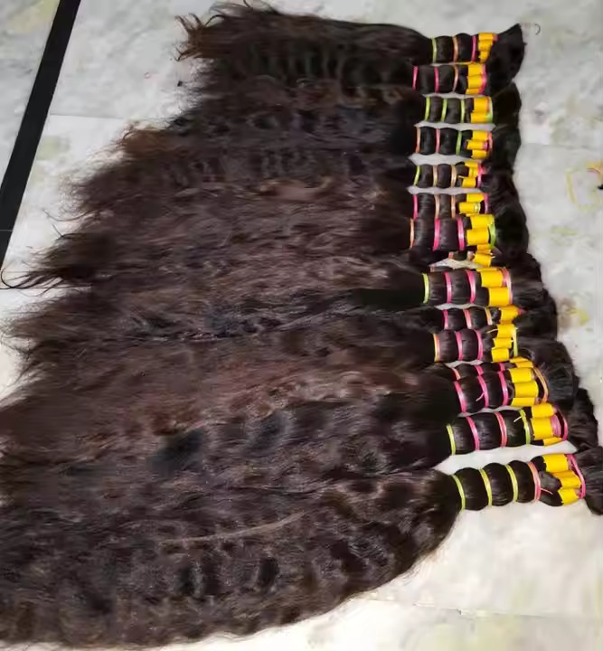 24inch Natural Bulk Human Hair Braiding Weaving Braids For Afro Hairstyle & Wigs