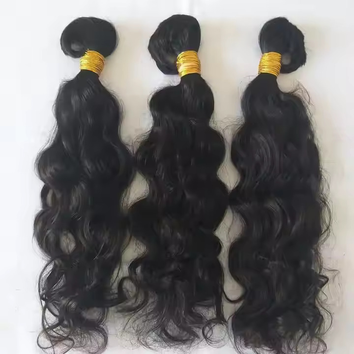 Black Raw Bulk Wavy Human Hair, for Wholesaler, Pack Size: Available 8-34