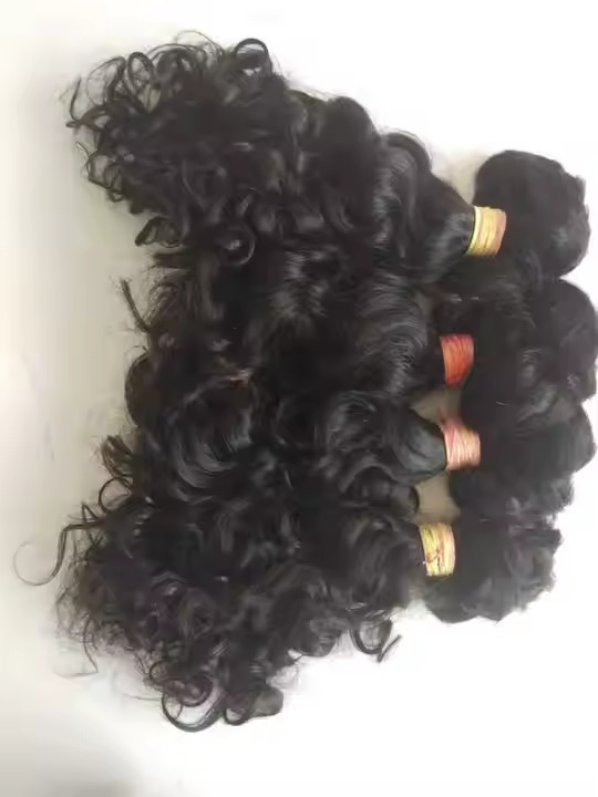 Black Raw Bulk Wavy Human Hair, for Wholesaler, Pack Size: Available 8-34