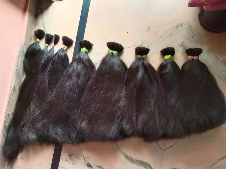 South Indian Remy Temple Double Drown Hair Bundle Double Drown Hair Extension - Color: Natural Black And Brown