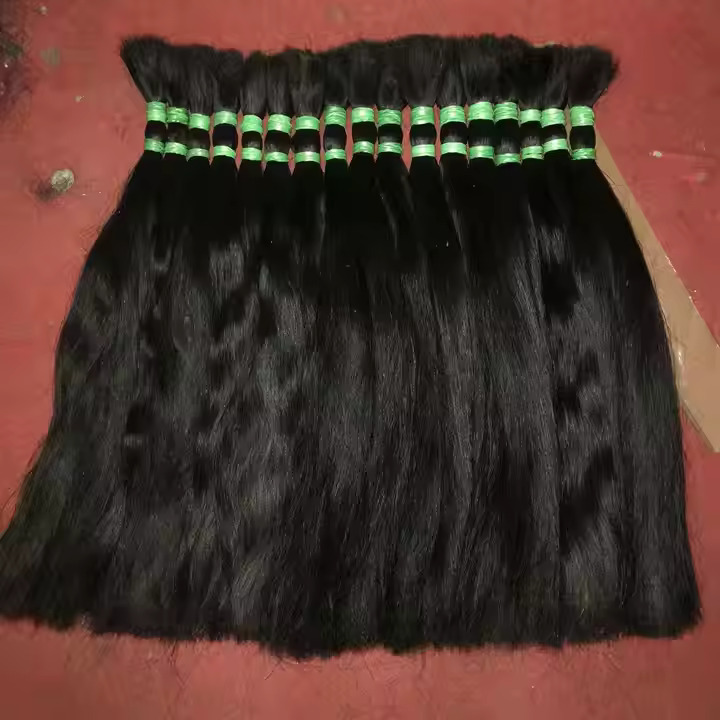 South Indian Remy Temple Double Drown Hair Bundle Double Drown Hair Extension - Color: Natural Black And Brown