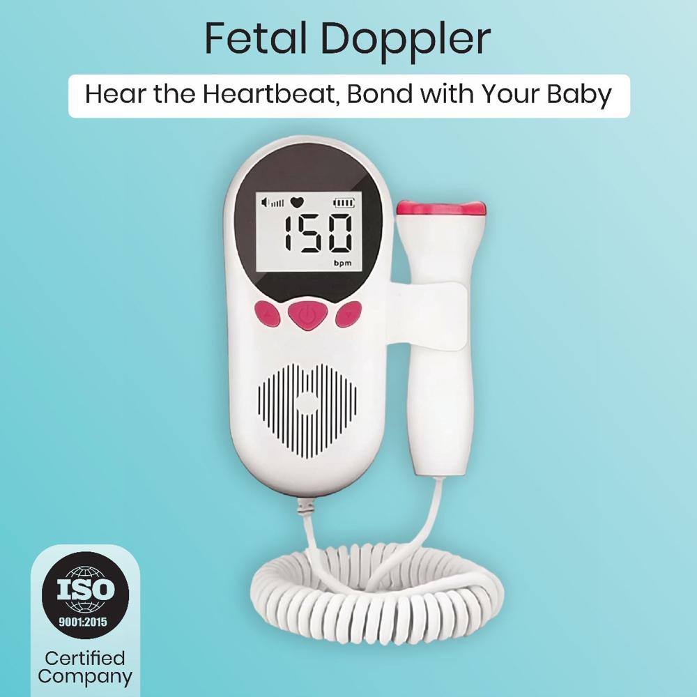 Fetal Doppler Heart Rate Monitor For Foetal Unborn Baby Sound Monitoring - Color: White