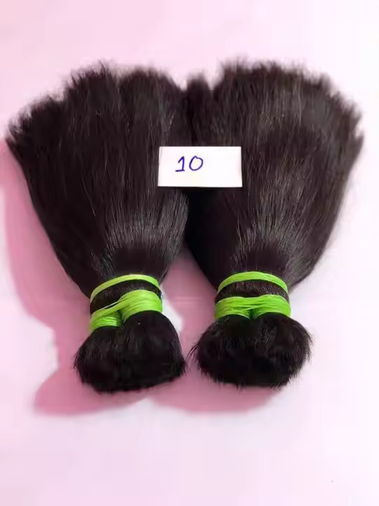 Natural Black Color  Non Remy Double Drown Hair Bundle  ( 10 Inch )