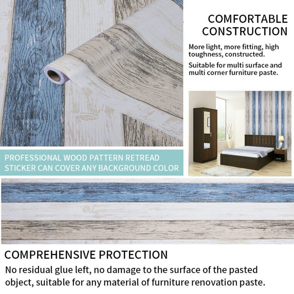 Vinyl Self Adhesive Wallpaper Vintage Wood Peel And Stick Wallpapper