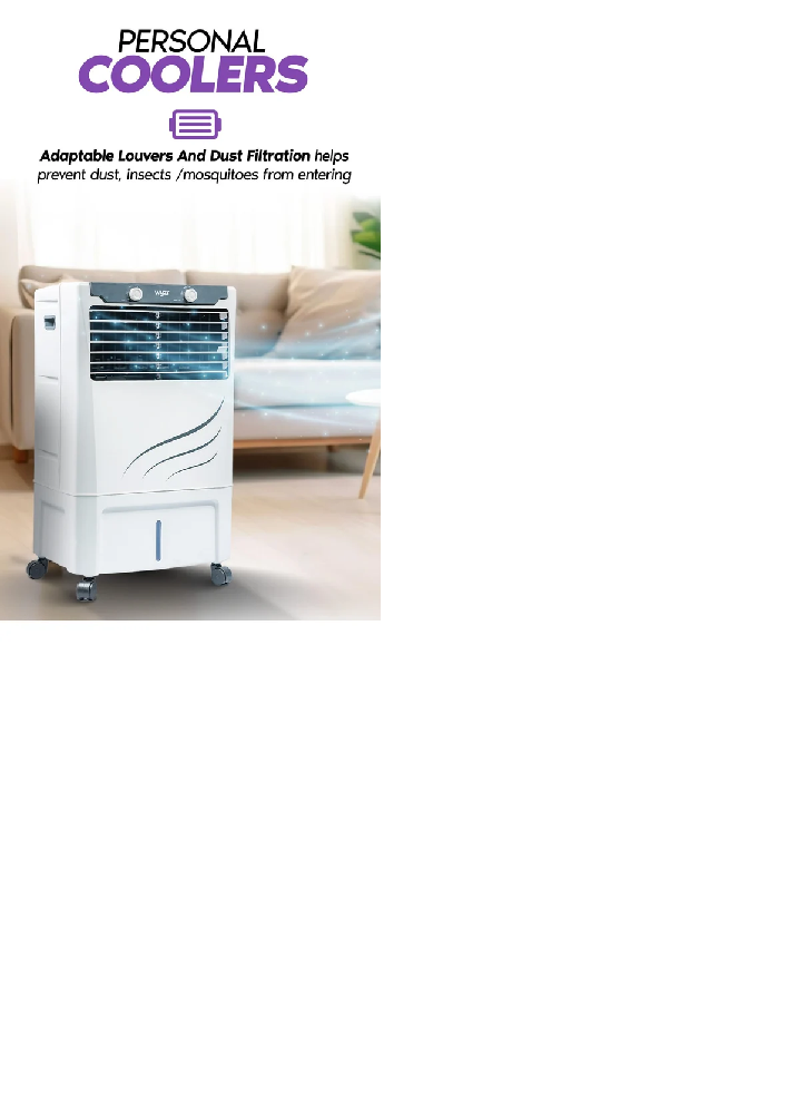 Wyzr Personal Air Cooler - 22liter - Model No- Wcp022dgc - Color: White