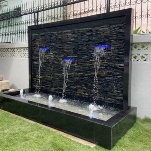 Black Stone Fountain Wall - Color: As Per Requirement