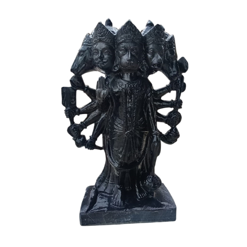 Black Stone Panchmukhi Hanuman Ji Statue