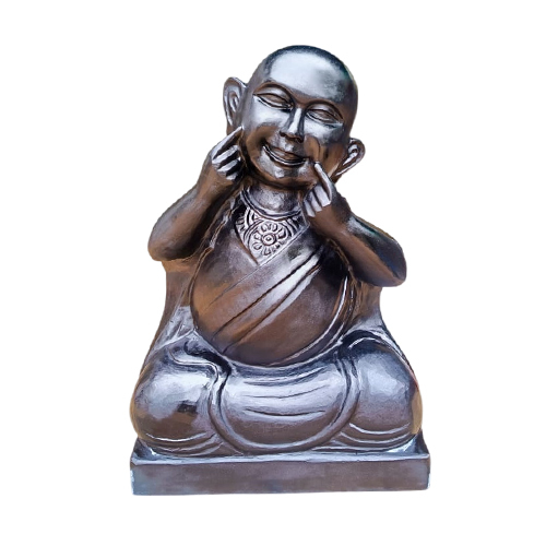 Black Stone Laughing Buddha Statue