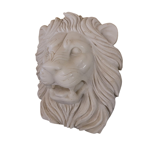 Makrana Marble Lion Head Statue - Color: Various Available