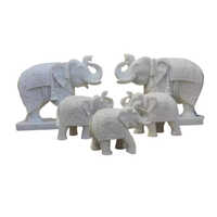White Makrana Marble Elephant Statue