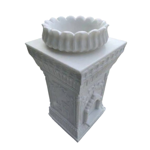 Makrana Marble Tulsi Pot