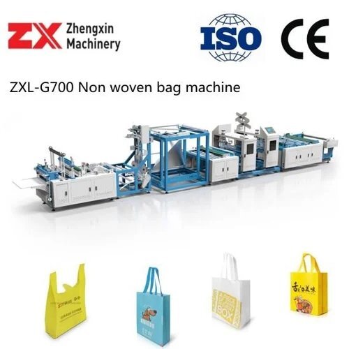 Rbi - G700 Fully Automatic Non Woven Fabric Handle Bag Making Machine - Color: Blue