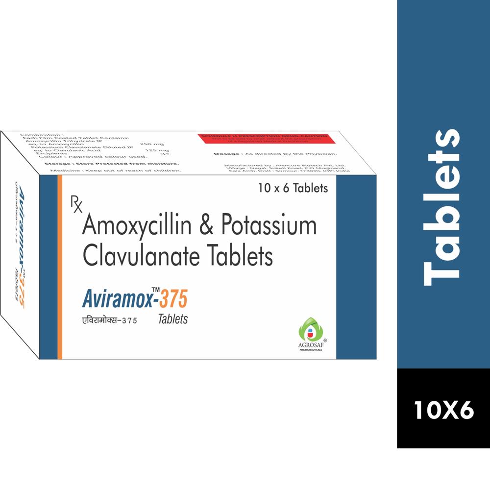 AVIRAMOX 375 TABLET - Amoxycillin (250mg) Clavulanic Acid (125mg)