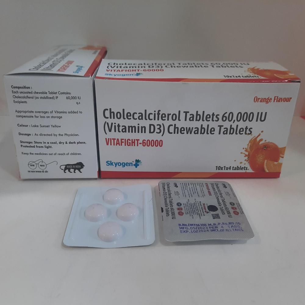 CHOLECALCIFEROL TABLETS 60,000 IU (VITAMIN D3) CHEWABLE 