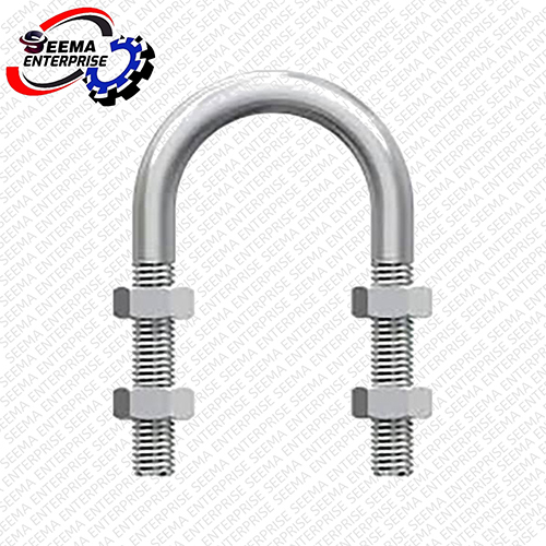 U Bolt Clamp - Mild Steel, Custom Sizes Available, Silver Color , High-performance U Shape For Industrial Applications