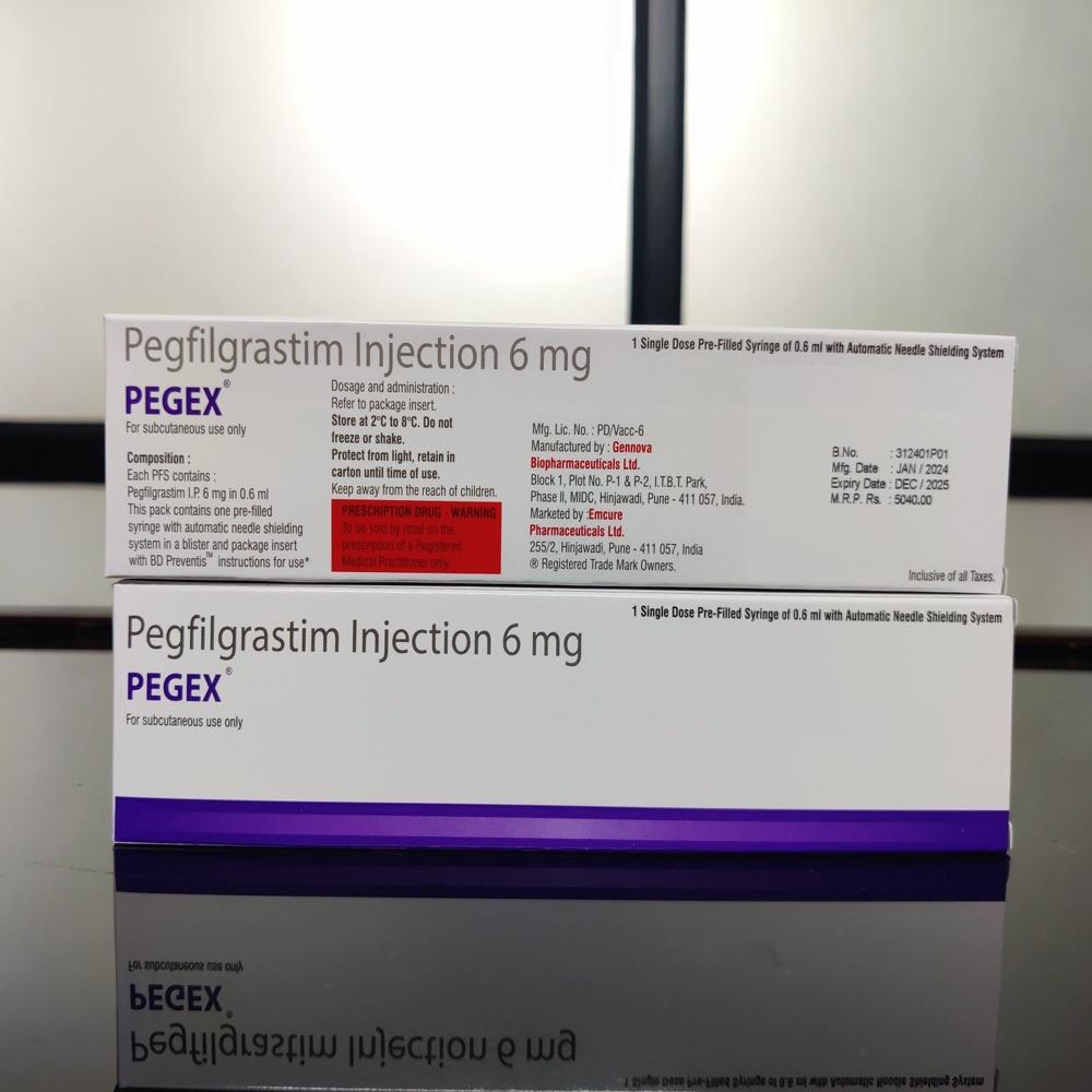 Pegex Pegfilgrastim Injection 6mg - Origin: India