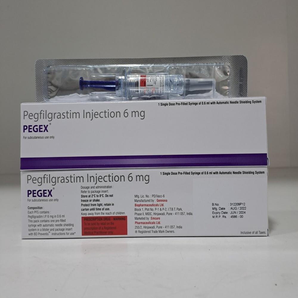 Pegex Pegfilgrastim Injection 6mg - Origin: India