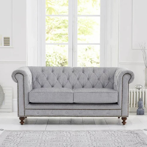 2 Seater Chesterfield Sofa - Color: Grey