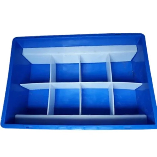 10Kg Blue Plastic Partition Crate - Size: 600X400X120Mm