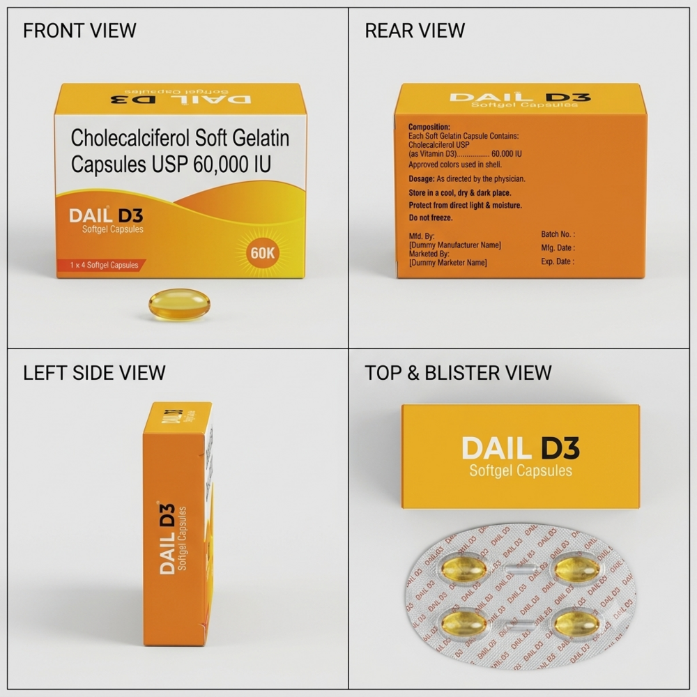Cholecalciferol Soft Gelatin Capsules Usp - Brand Name: As Per Manufacturer