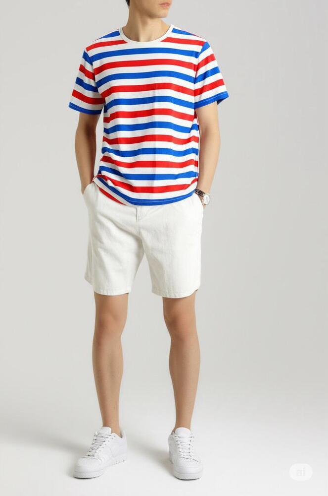 Striped Cotton T-Shirt - Feature: Good Quality