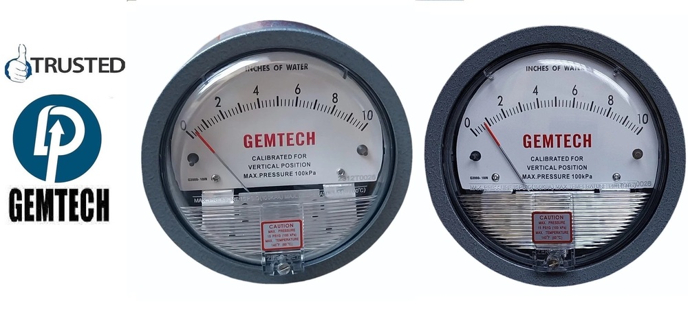 Gemtech G2015 Differential Pressure Gauges Range 0-15 Inch Wholesaler Delhi Ncr India