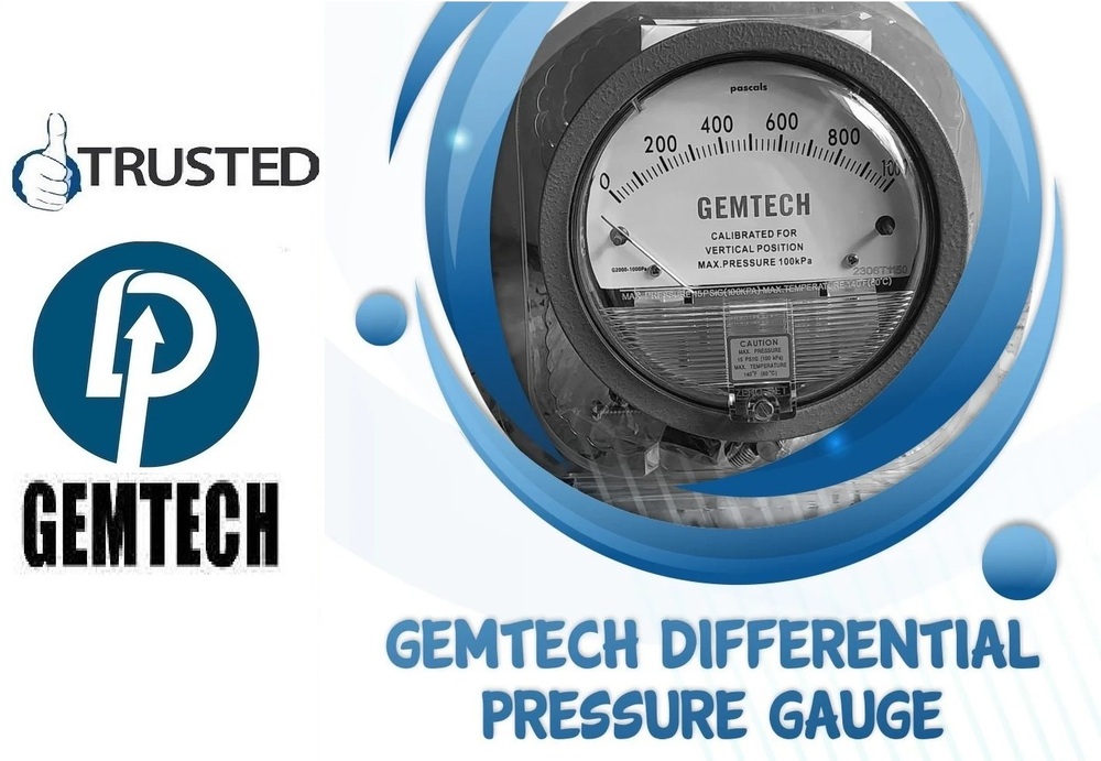 Gemtech G2015 Differential Pressure Gauges Range 0-15 Inch Wholesaler Delhi Ncr India