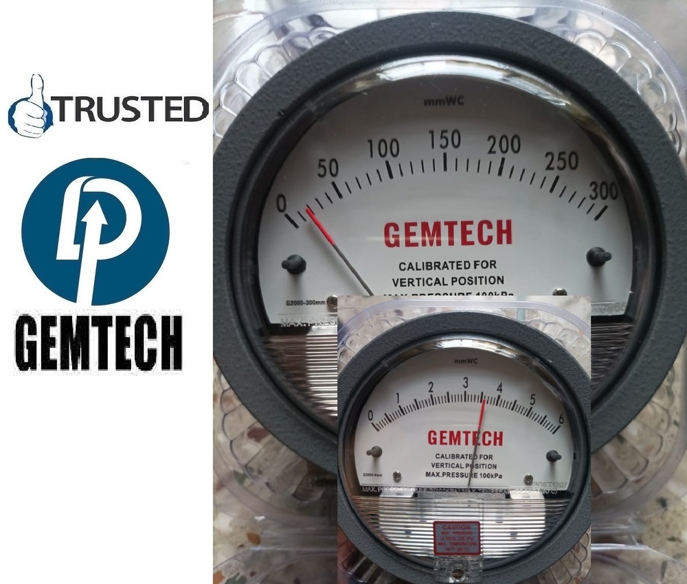 Gemtech Differential Pressure Gauges Model G2300-60 Pascal - Accuracy: A 2% Of Full Span At 70 (21 (A 3% On -0