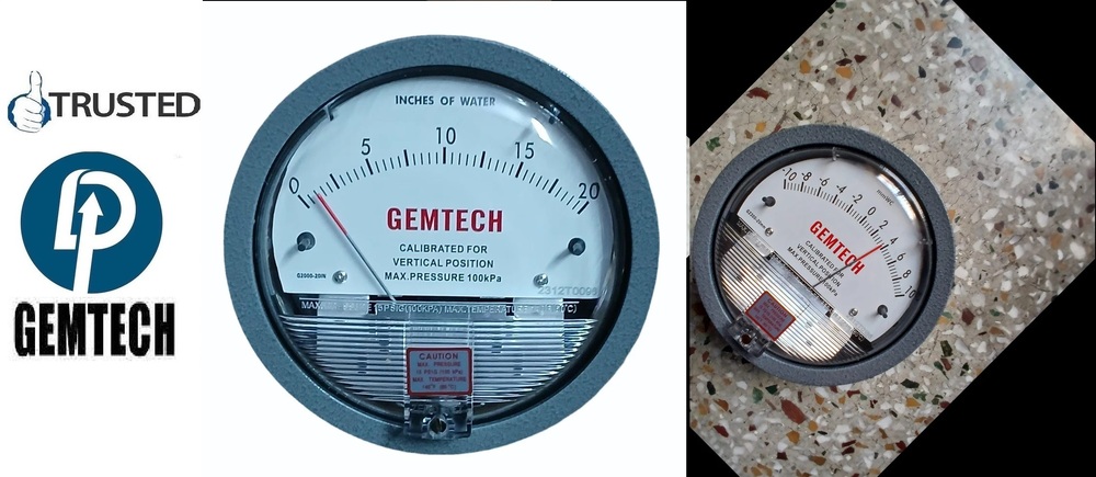 Gemtech Differential Pressure Gauges Model G2300-60 Pascal - Accuracy: A 2% Of Full Span At 70 (21 (A 3% On -0