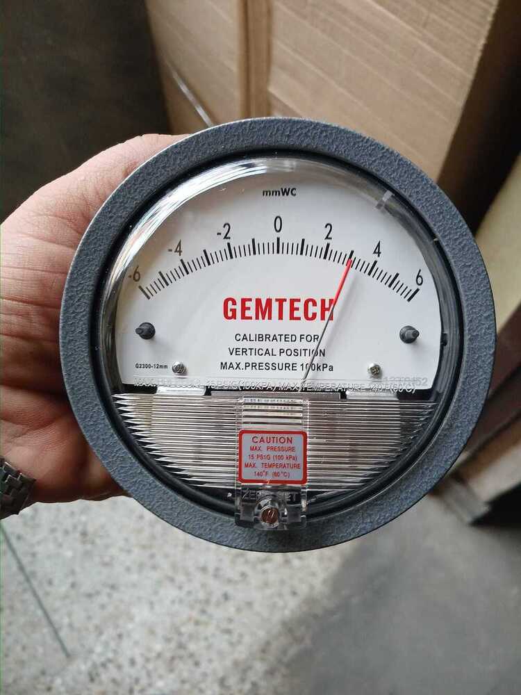 G2000-25KPA GEMTECH_Differential Pressure Gauge Range 0-25 KPA