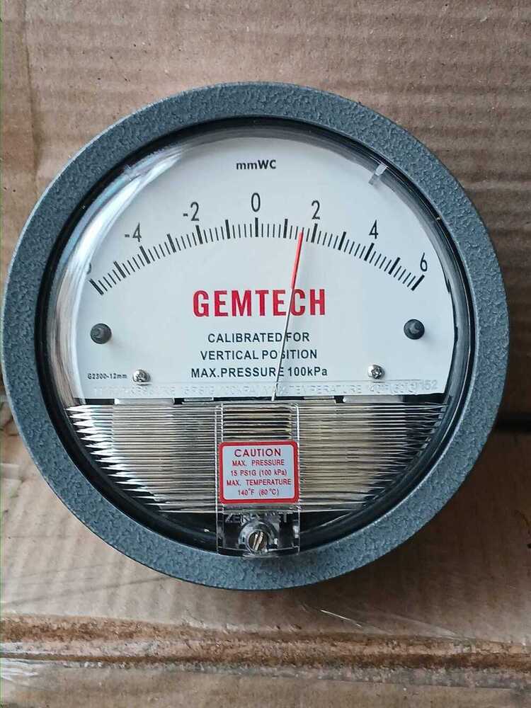 GEMTECH_INSTRUMENTS SERIES G2300 DIFFERENTIAL PRESSURE GAUGE MM OF WATER ZERO CENTER