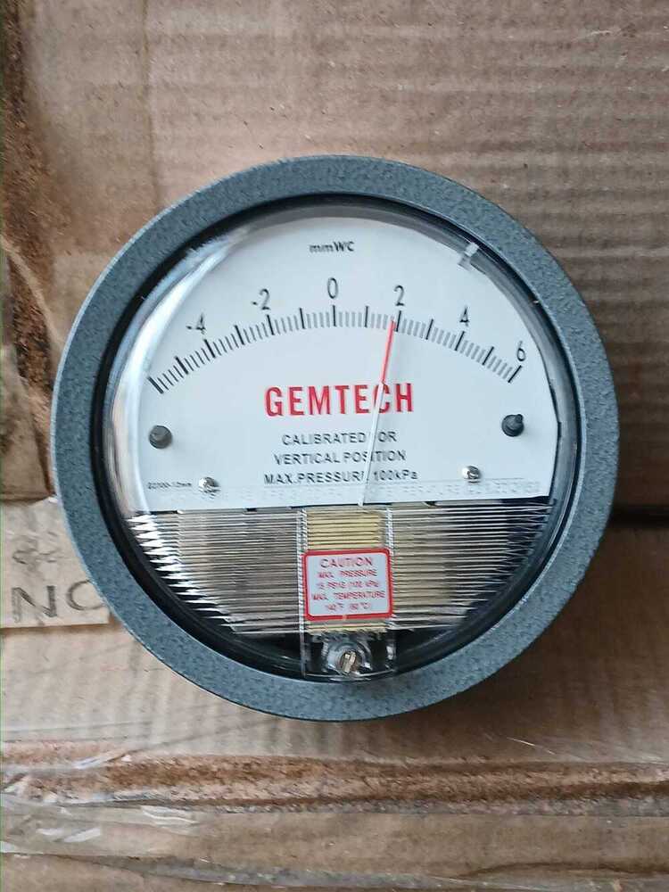 Model G2300-12mm Gemtech Differential Pressure Gauge Range 6-0-6 Mm W.c