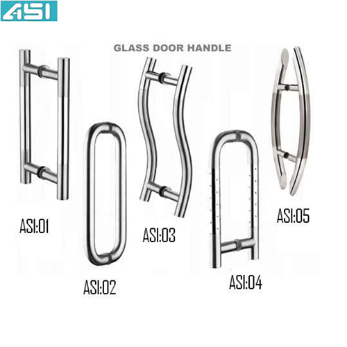 Glass Door Handle - Color: Silver